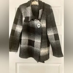 Black and Gray Plaid Jacket